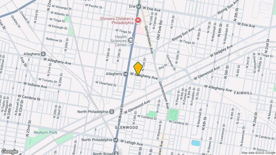 1312 W Allegheny Ave, Unit 2nd Floor Mapa y Detalles de la Ubicación