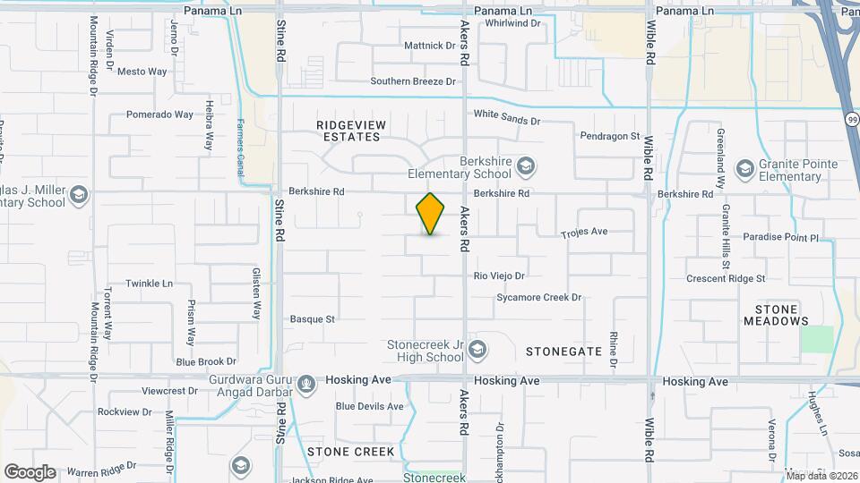 Spacious 4-Bedroom Home in Southwest Bakersfield Map and Location Details