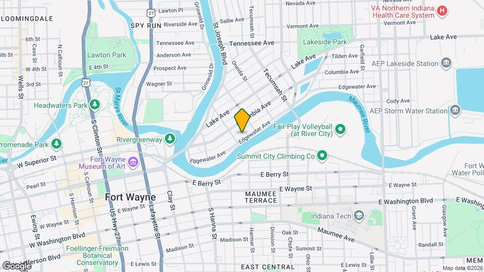 915 Edgewater Ave Map and Location Details
