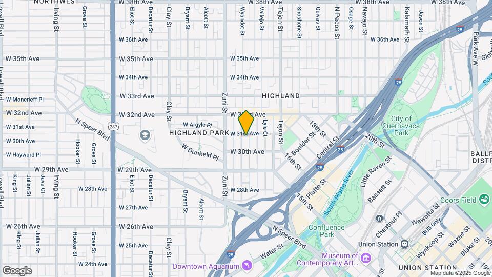 3074 Wyandot St Map and Location Details