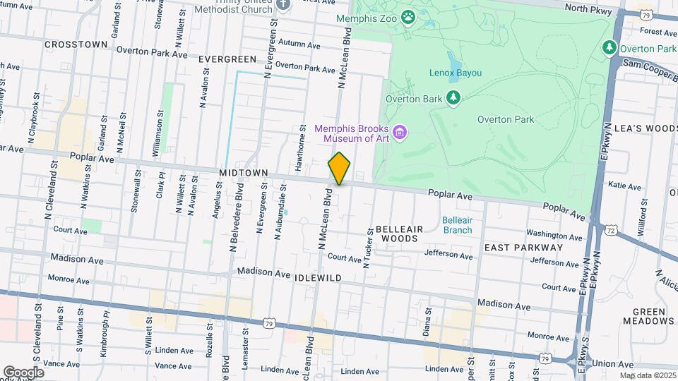 1865 Poplar Ave Mapa y Detalles de la Ubicación