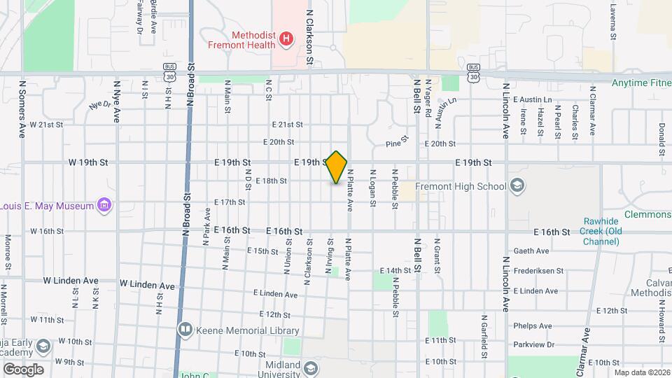 1736 N Irving St Map and Location Details