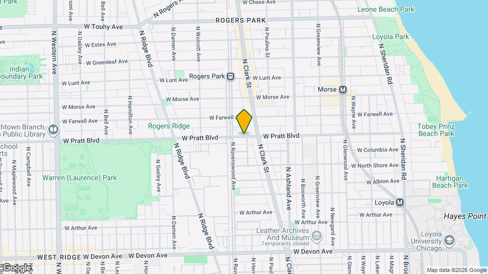 1733 W Pratt Blvd Map and Location Details