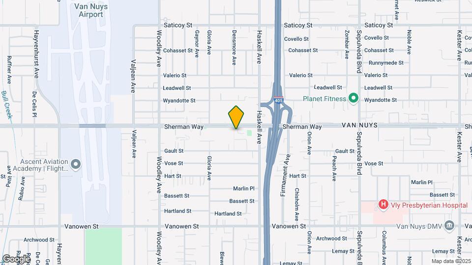 15758 Sherman Way Map and Location Details