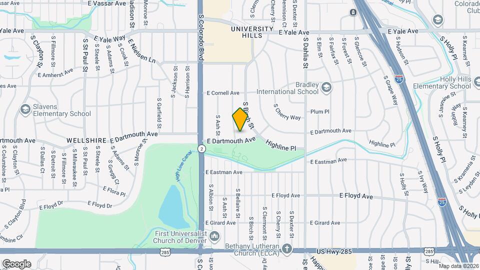 3084 S Bellaire St Map and Location Details