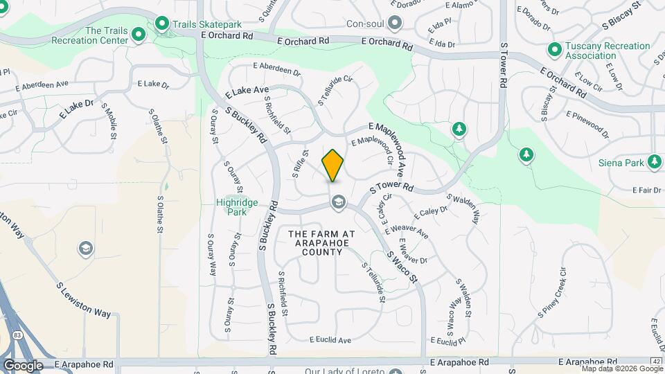 6254 S Sedalia St Map and Location Details