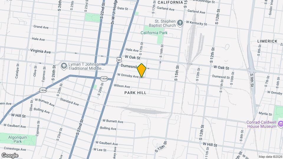 1724 W Ormsby Ave Map and Location Details