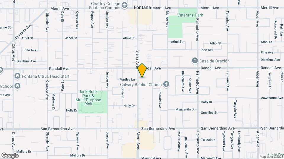 9389 Sierra Ave Mapa y Detalles de la Ubicación