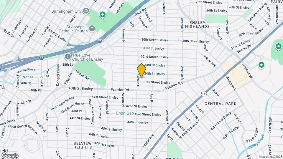 1504 35th Street Ensley Map and Location Details