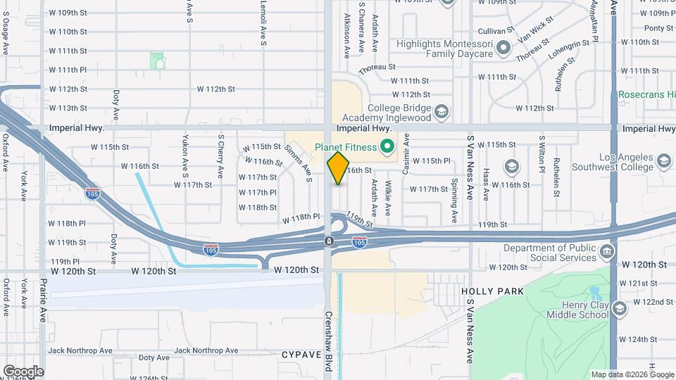 11702 Crenshaw Blvd, Unit D Mapa y Detalles de la Ubicación