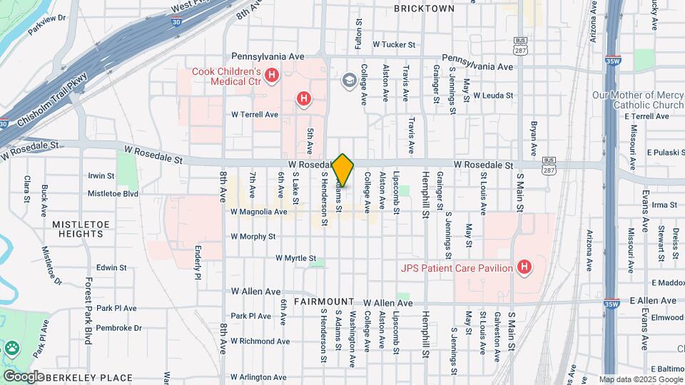 1207 S Adams St Map and Location Details