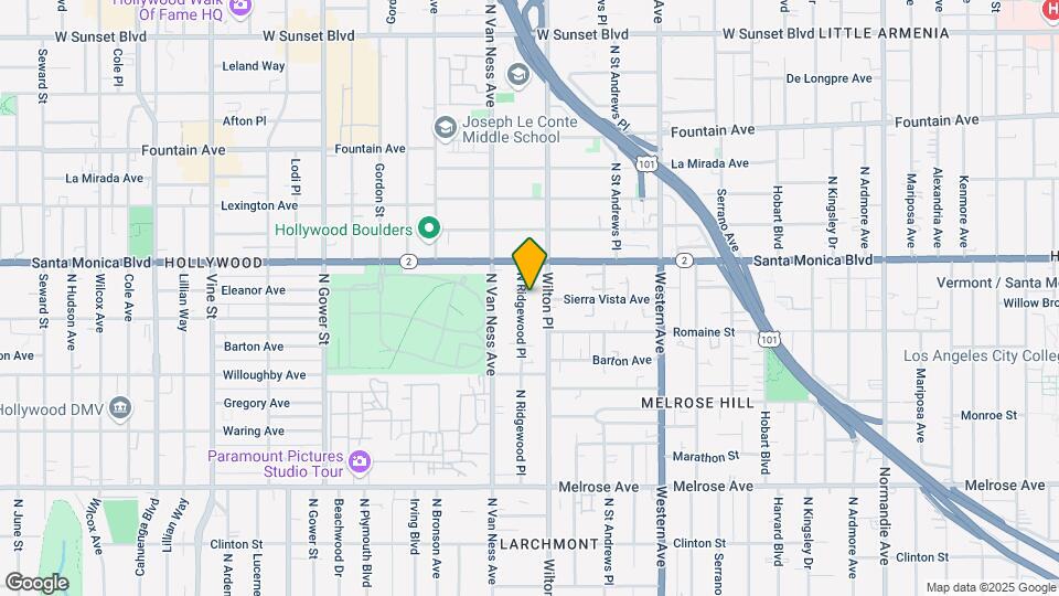 1022 N Ridgewood Pl Mapa y Detalles de la Ubicación