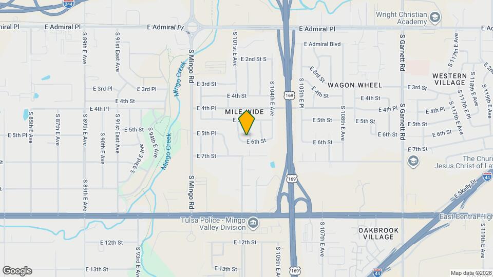 536 S 102nd E Ave Mapa y Detalles de la Ubicación