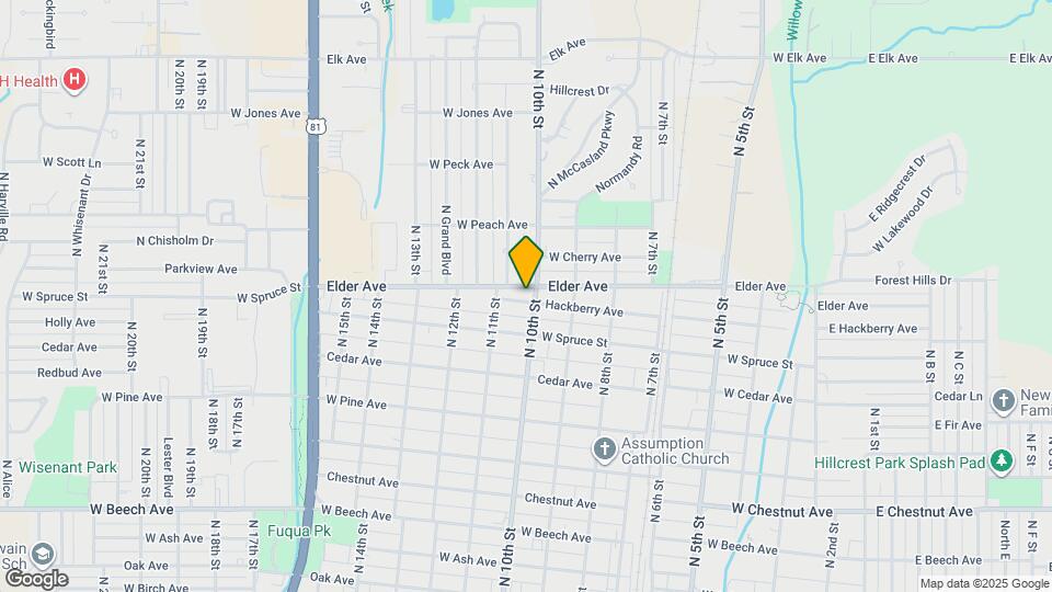 1001 W Hackberry Ave Map and Location Details