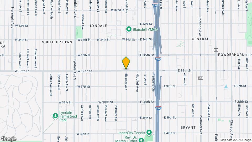 100 W 36th St Map and Location Details