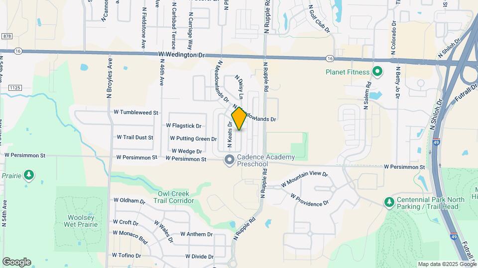 599 N Tennyson Ln Map and Location Details