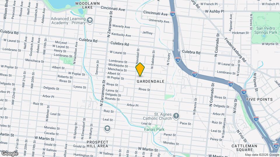 1835 W Poplar St Mapa y Detalles de la Ubicación
