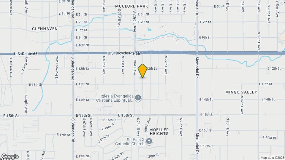 1240 S 74th E Ave Map and Location Details