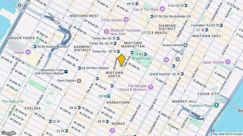 1015 Avenue of the Americas Map and Location Details