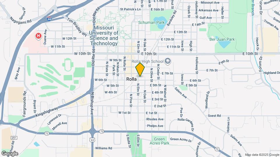 600 N Elm St Map and Location Details