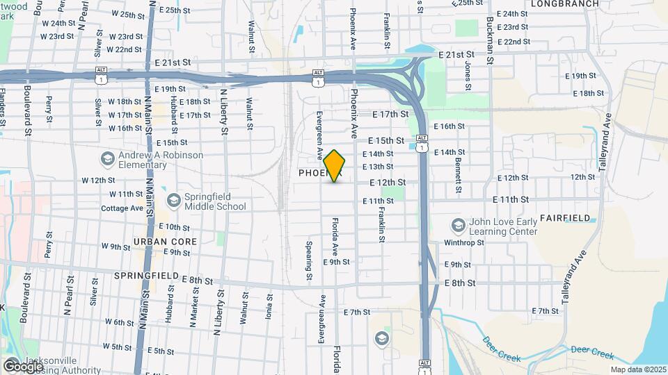 1030 E 12th St Map and Location Details