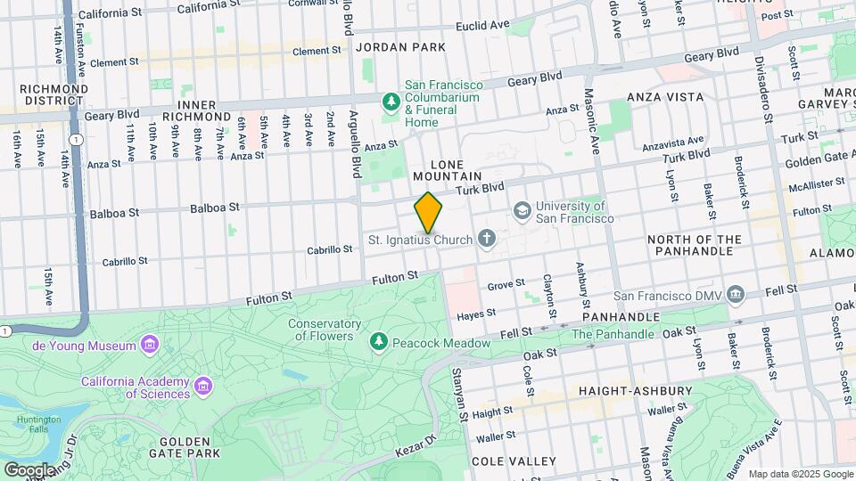 2610-2614 McAllister Street Map and Location Details