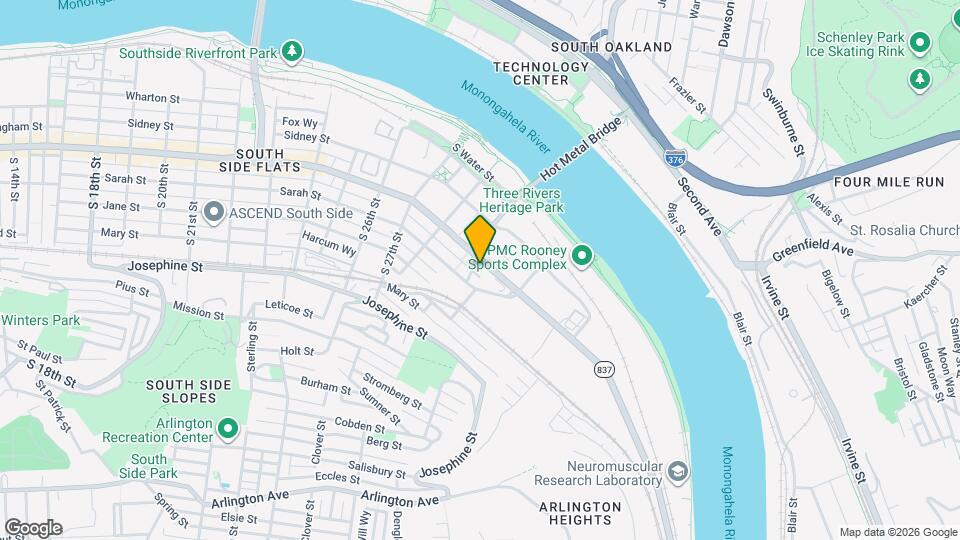 2910 E Carson St, Unit Rear Unit #1 Map and Location Details