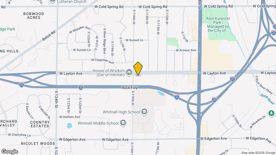 11503 W Layton Ave Mapa y Detalles de la Ubicación