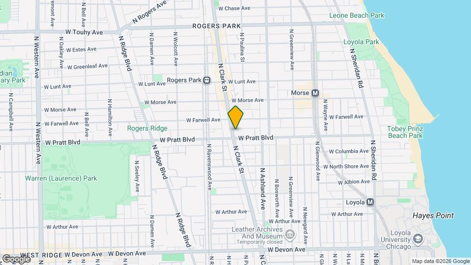 1670 W Pratt Blvd, Unit 2 Map and Location Details