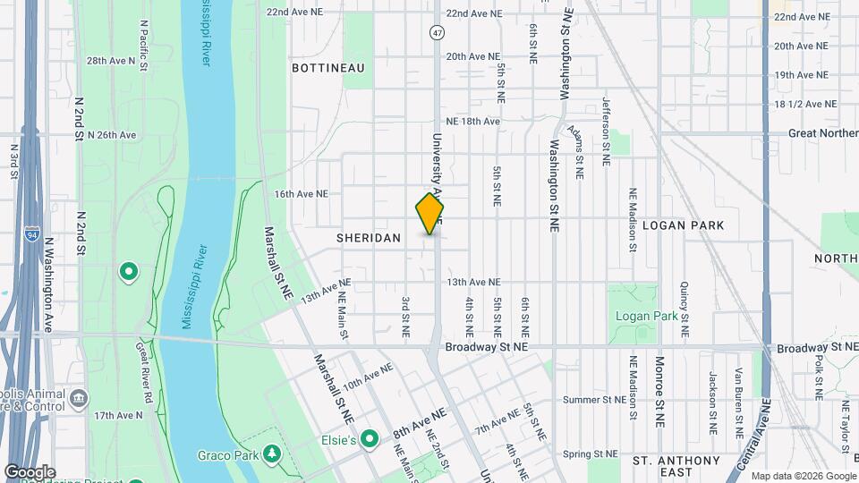 1404 University Ave NE Map and Location Details