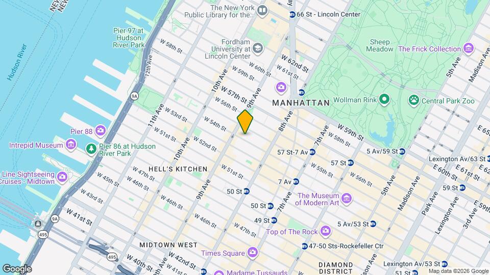 349 W 54th St Map and Location Details