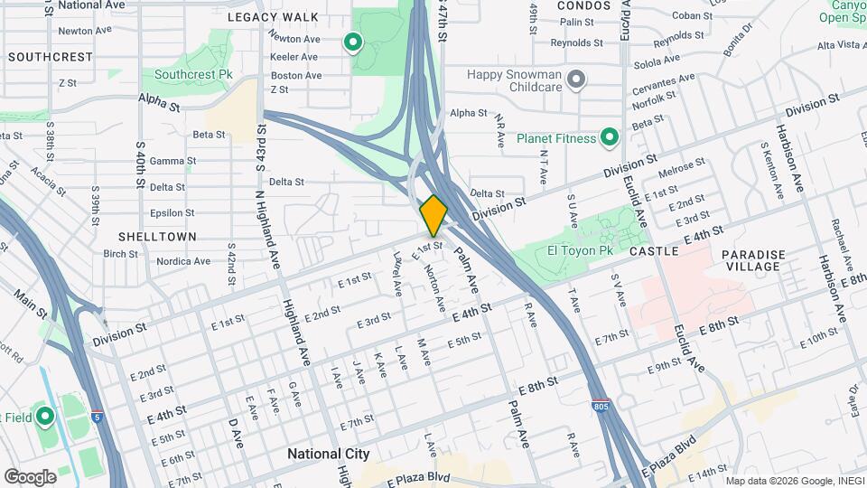 1449 E 1st St Map and Location Details