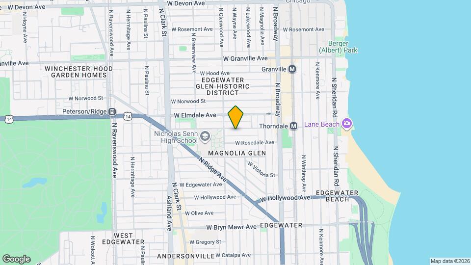 1335 W Thorndale Ave Map and Location Details