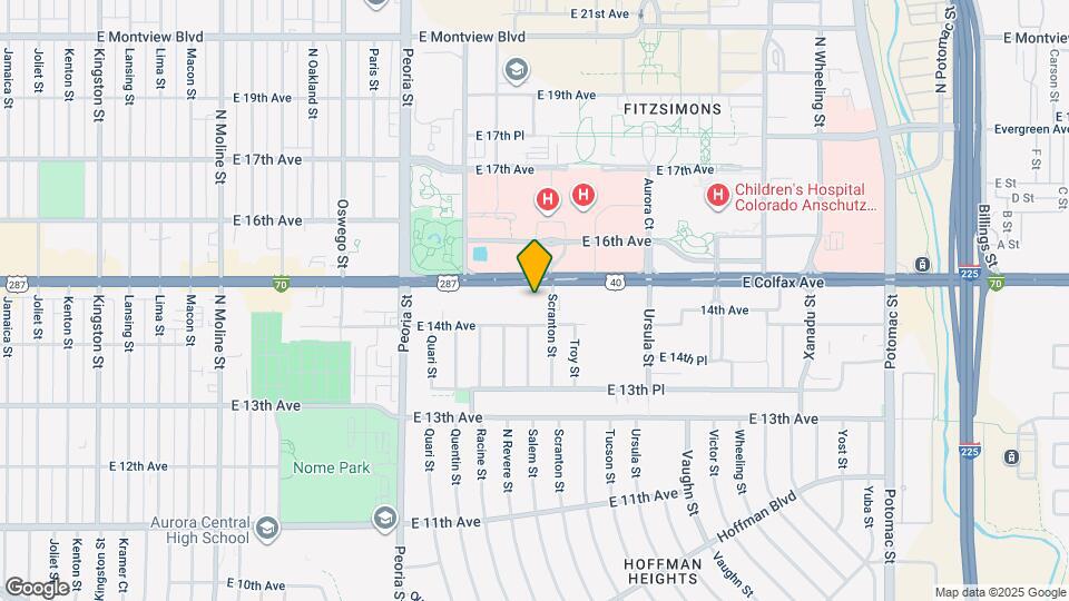 12600 E Colfax Ave Map and Location Details