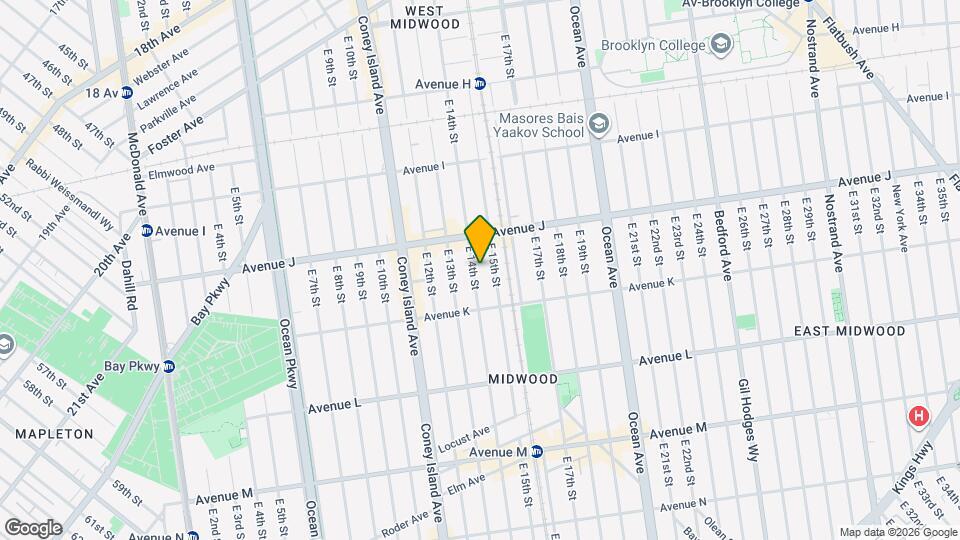 1043 E 14th St, Unit 1 Map and Location Details