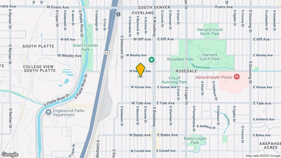 2544 S Bannock St, Unit B Map and Location Details