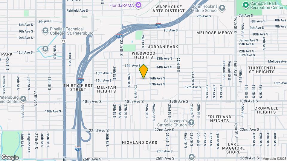 2544 16th Ave S, Unit 1/2 upstairs Map and Location Details