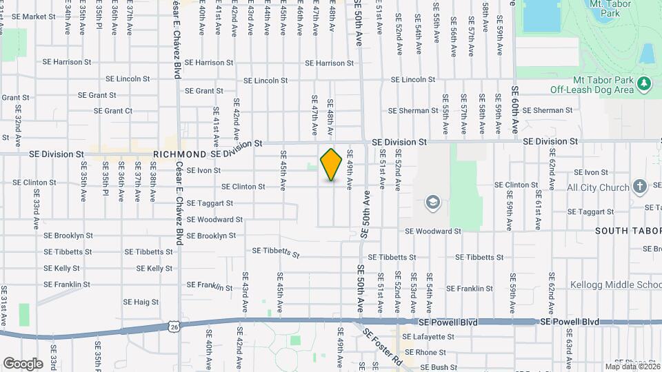 4725 SE Clinton St Map and Location Details