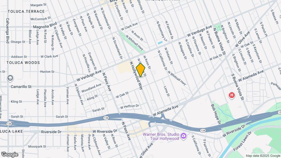 444 N Hollywood Way Mapa y Detalles de la Ubicación