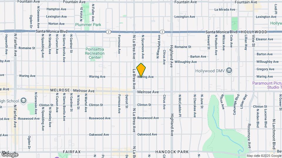 751 N Sycamore Ave, Unit 751 Map and Location Details