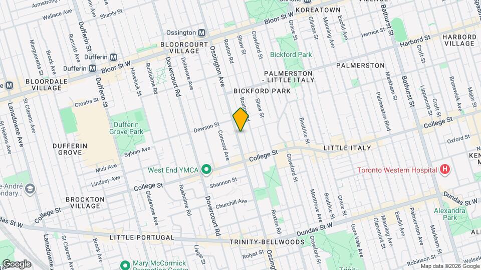 497 Ossington Ave Map and Location Details