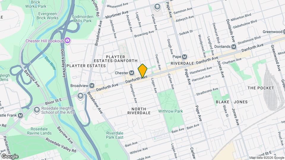 421 Danforth Ave Map and Location Details