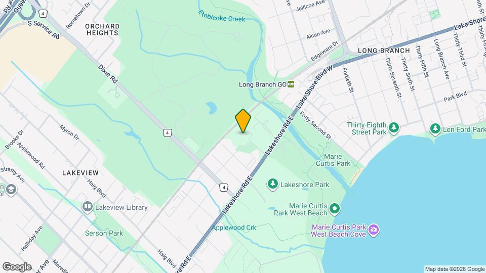 1485 Lakeshore Rd E Map and Location Details
