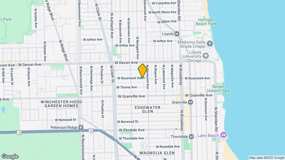 1415 W Rosemont Ave, Unit 1E Map and Location Details