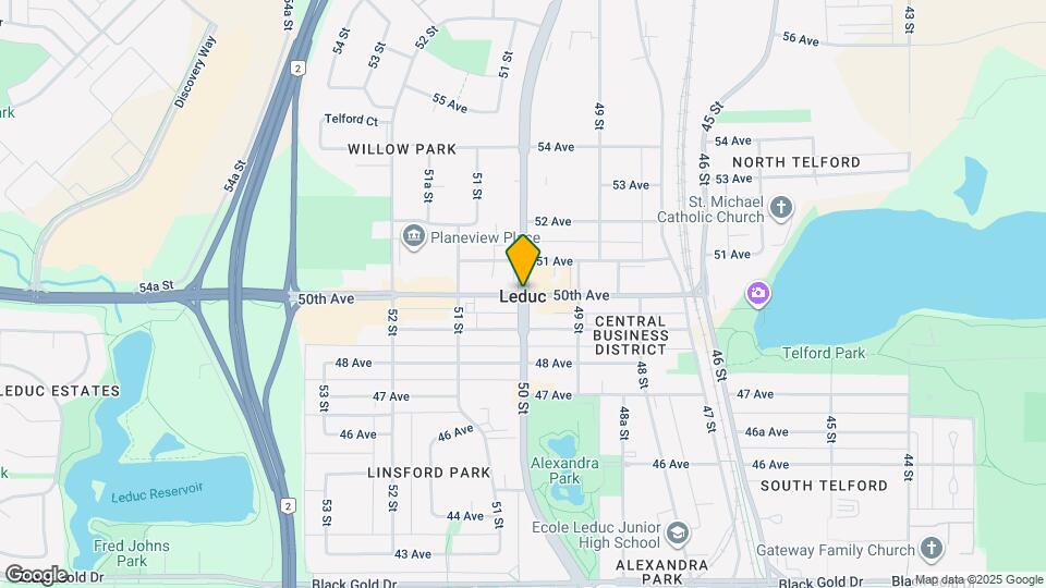 2 bedroom basement in Leduc Map and Location Details