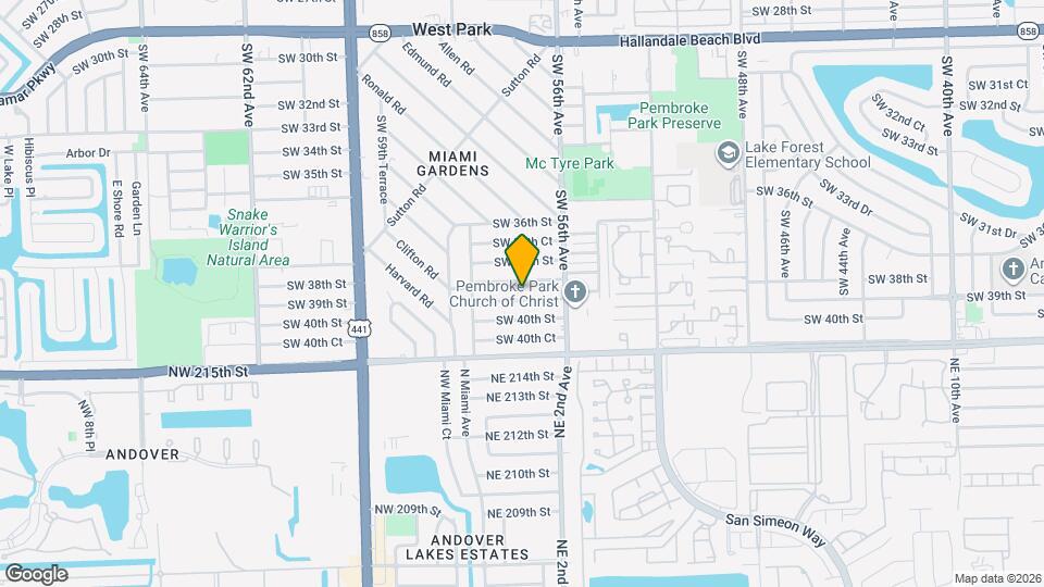 5641 SW 39th St Map and Location Details