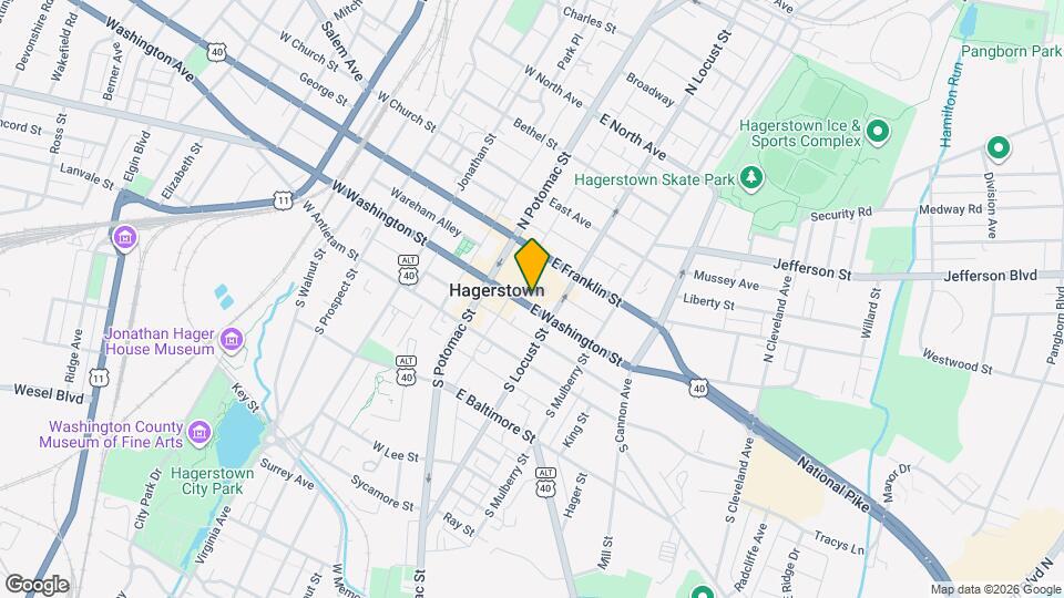 42 E Washington St Map and Location Details