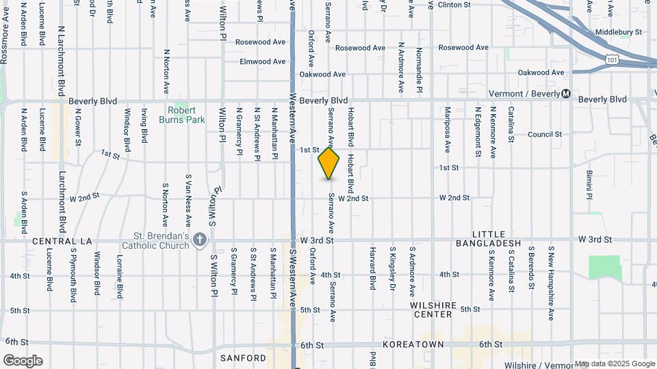 163 Serrano Ave Map and Location Details