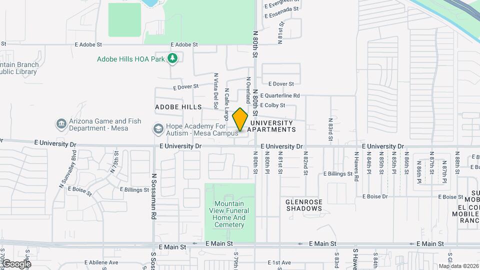 7940 E Caballero St Map and Location Details