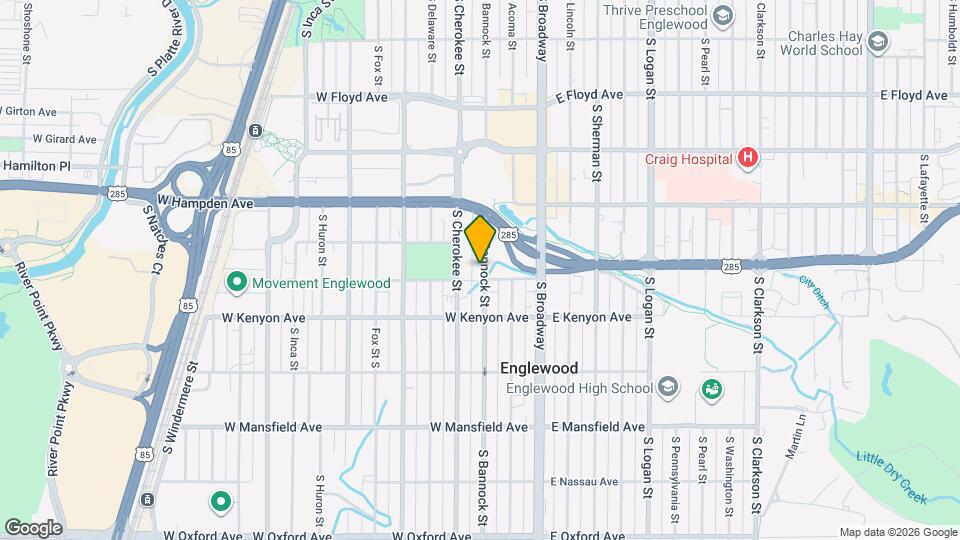 3595 S Bannock St, Unit One-Half Map and Location Details